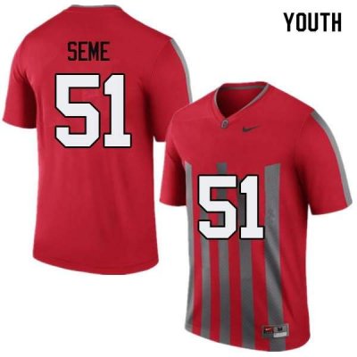 Youth Ohio State Buckeyes #51 Nick Seme Throwback Nike NCAA College Football Jersey Hot AOR6544ZP